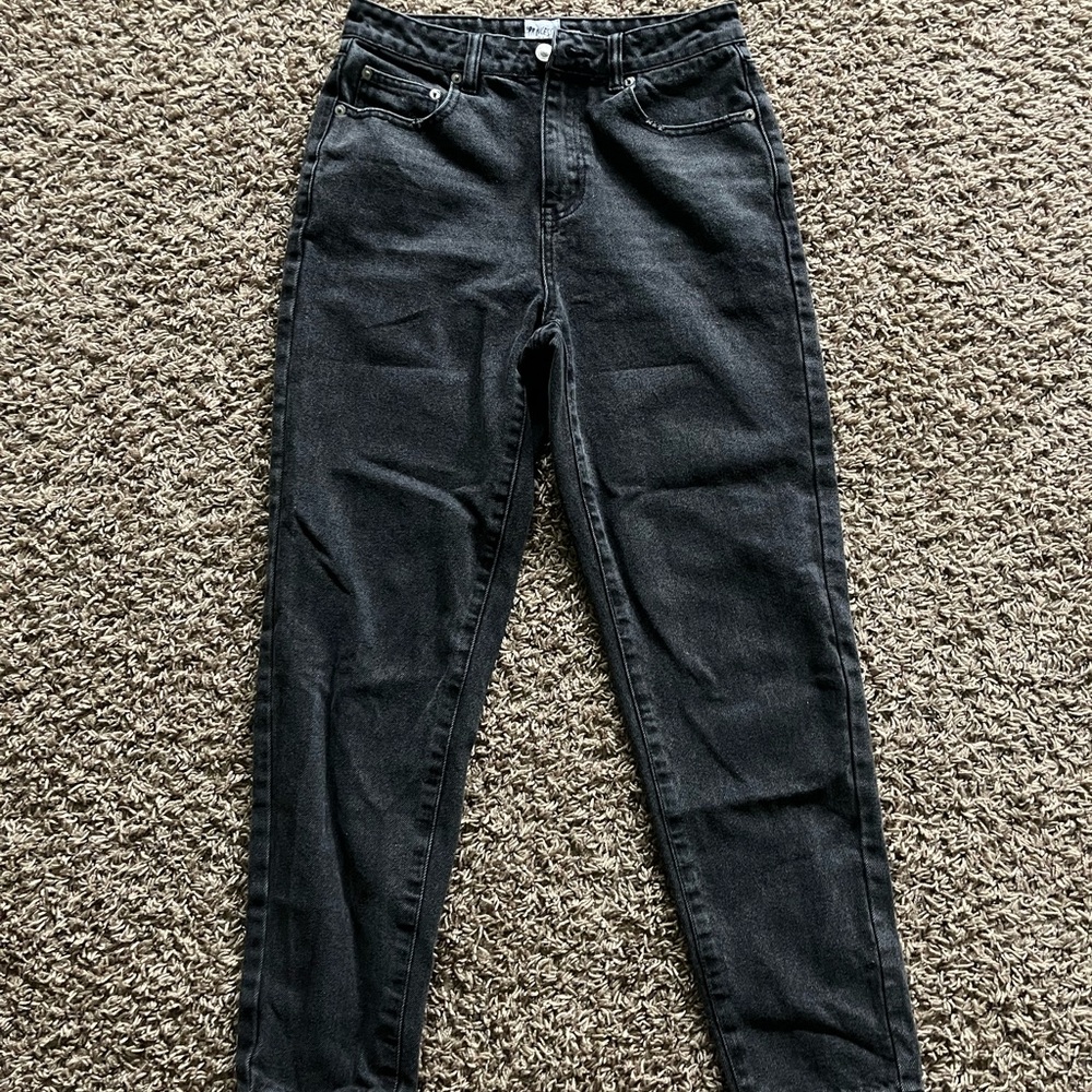 Princess Polly Black High-Waisted Jeans Size 4